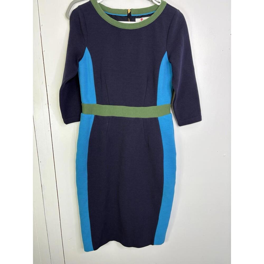 Boden Navy, Blue & Green Colorblock Sheath Dress